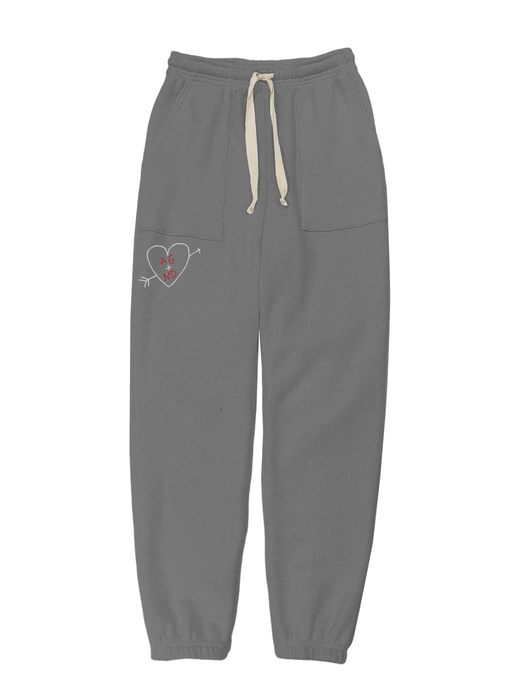 Carved Heart Customized Initials Unisex Sweatpants