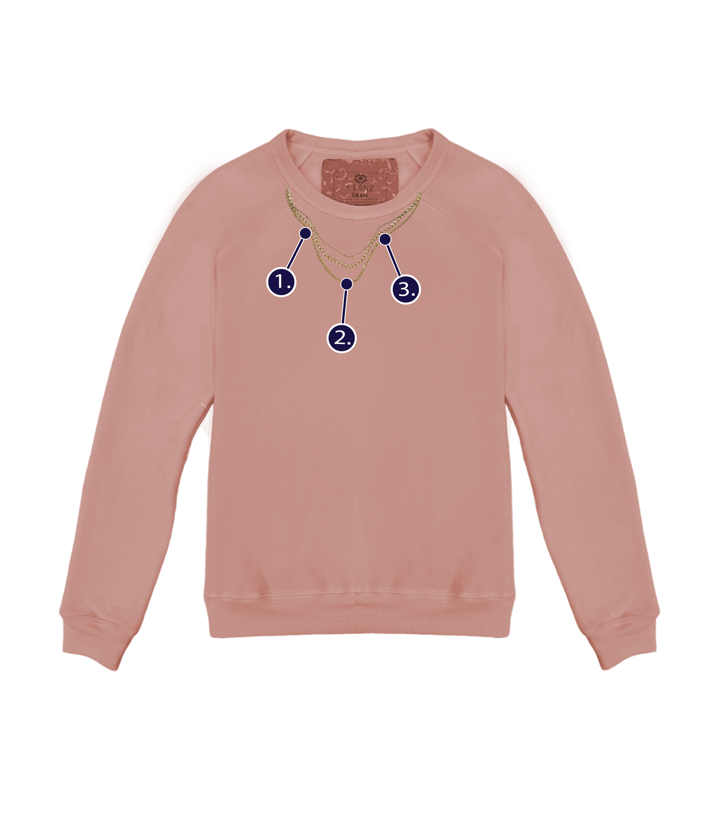 C.Bonz | Custom Charm Necklace Classic Crew Pullover