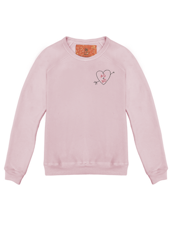 Carved Heart Customized Initials Women's Classic Crew Pullover