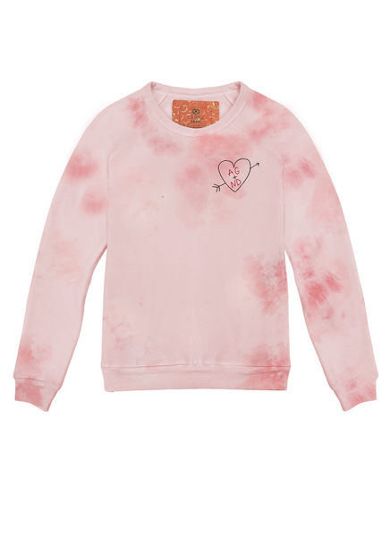 Carved Heart Customized Initials Women's Classic Crew Pullover