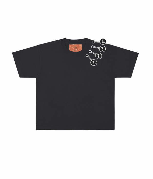 Customizable Spooky neckline Mini Embroidery Crop Tee