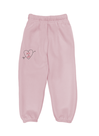 Carved Heart Customized Initials Kids Sweatpants