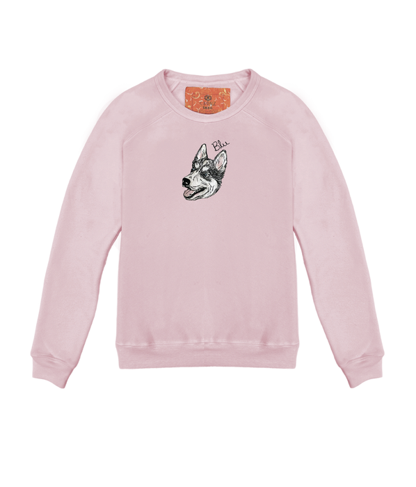 Women's Doodle Style Custom Pet Portrait Classic Crewneck Pullover