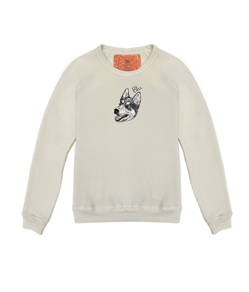 Women's Doodle Style Custom Pet Portrait Classic Crewneck Pullover