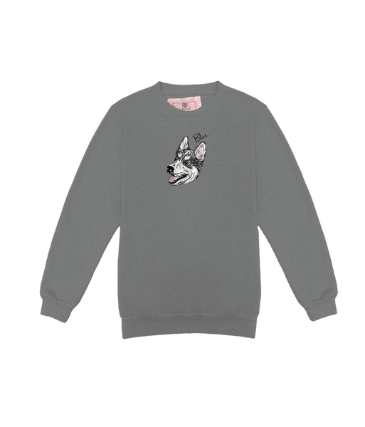 Doodle Style Custom Pet Portrait Unisex Crewneck Pullover