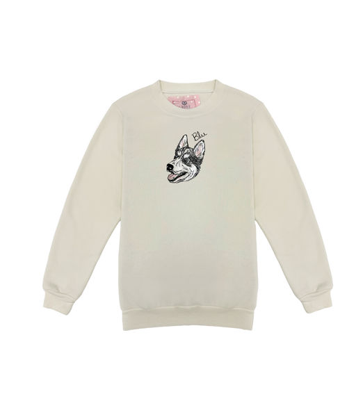 Doodle Style Custom Pet Portrait Unisex Crewneck Pullover