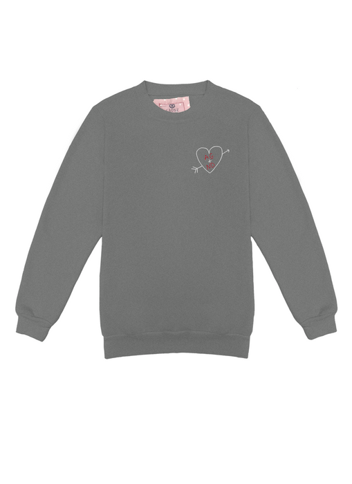 Carved Heart Customized Initials Unisex Crew Pullover