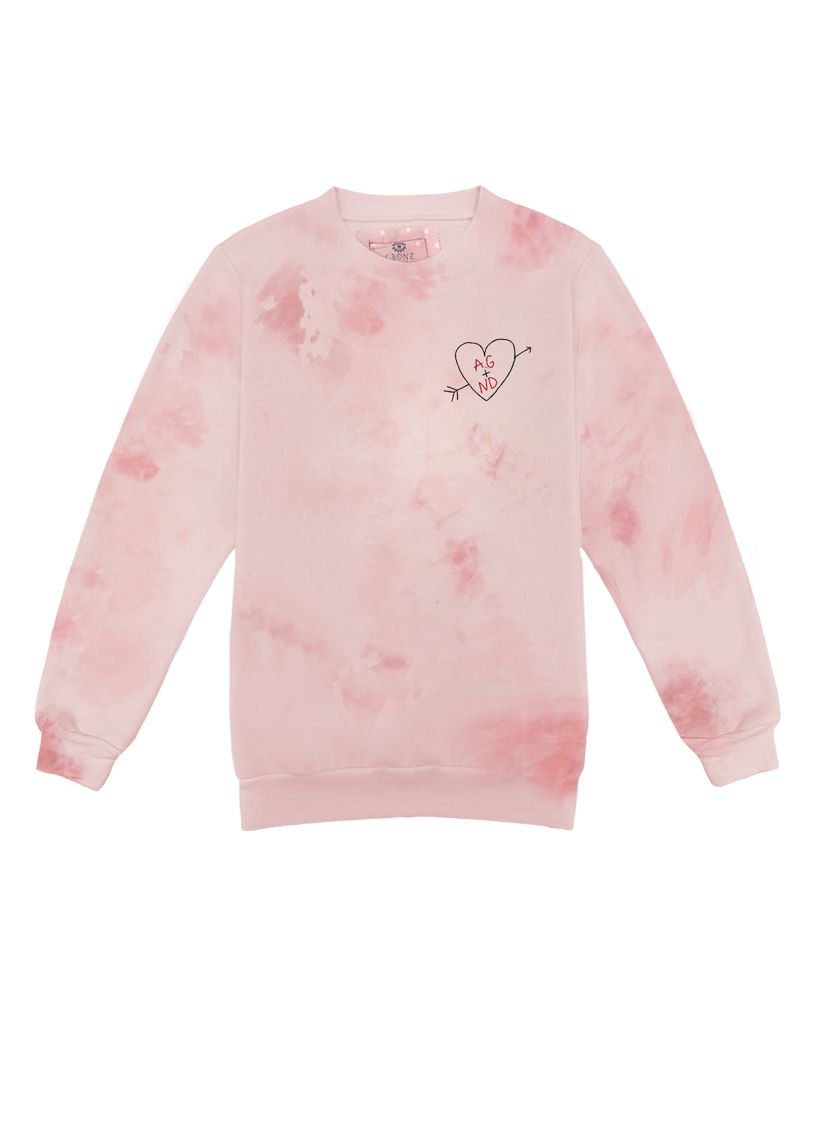 Carved Heart Customized Initials Unisex Crew Pullover