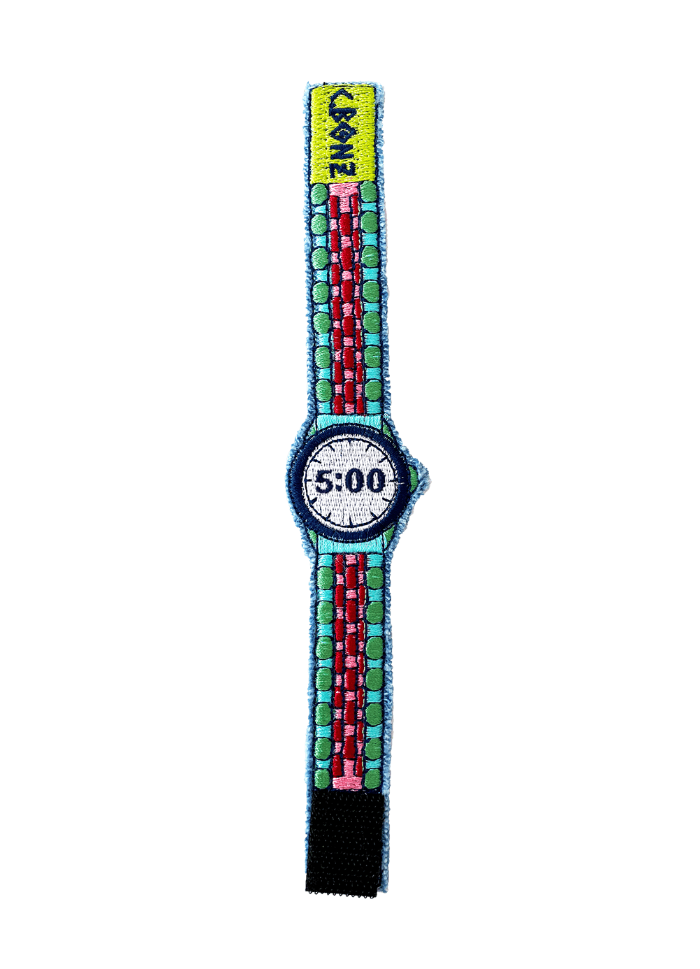 5:00 Embroidered "Watch" Bracelet