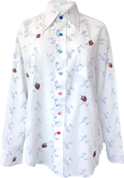 Blue Flower Button Down