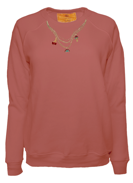 Custom Charm Necklace Classic Crew Pullover