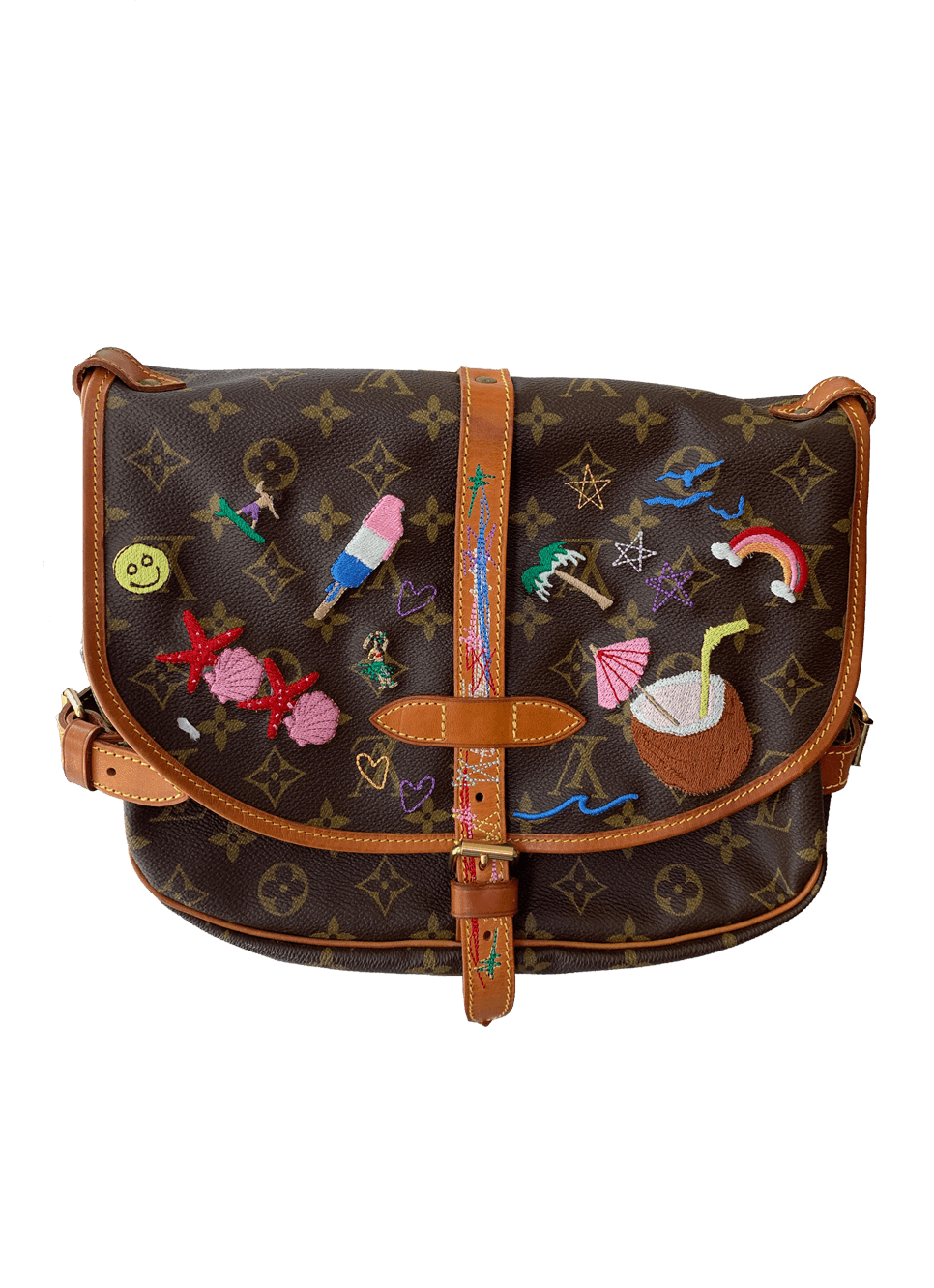 CBONZ - Custom Embroidered Louis Vuitton Sologne Purse