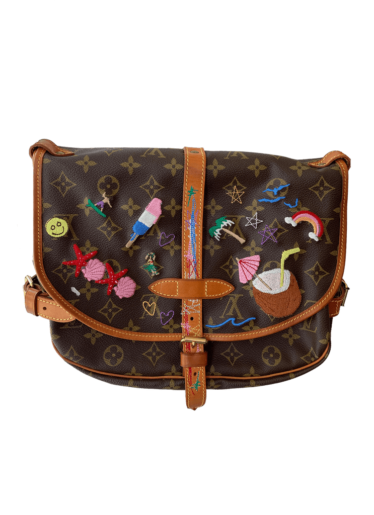 Louis vuitton embroidered bag sale