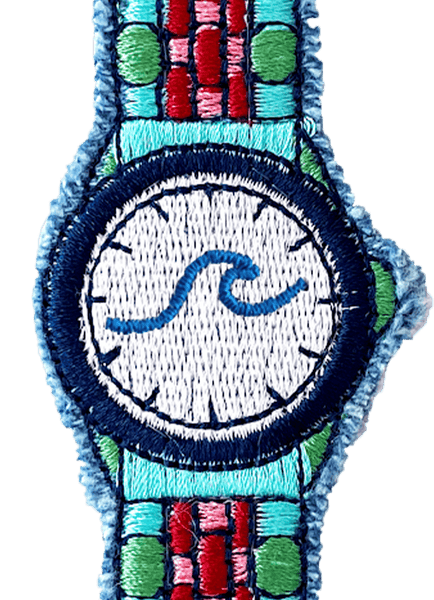 Wave Embroidered "Watch" Bracelet